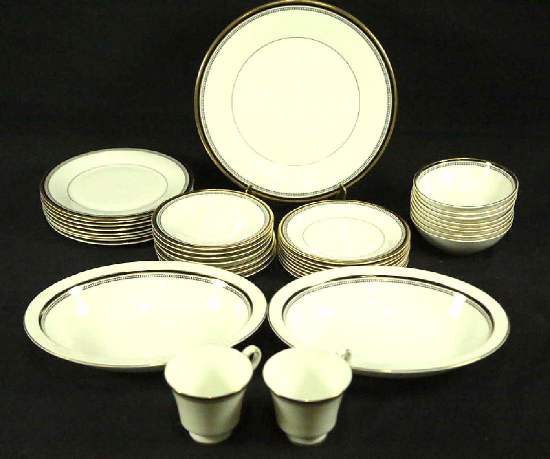 38-PIECE SET OF PAVANNE ENGLISH BONE CHINA: 38-PIECE SET OF PAVANNE ENGLISH BONE CHINA DINNERWARE. Height: 3 in. by Width: 4 in. by Depth: 3 1/2 in.
