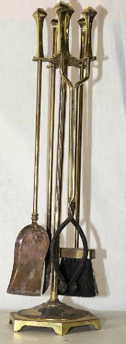 BRASS FIRE TOOLS: BRASS FIRE TOOLS Height: 32 in. by Width: 9