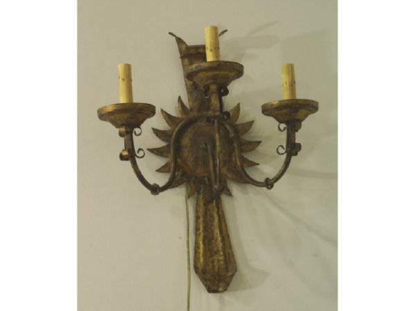 Single brass candelabra