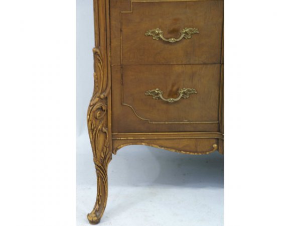 Three drawer sideboard with carved floral detail. - 2