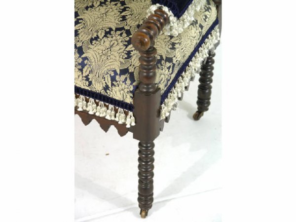 Fanciful Gothic arm chair with turned arms and le - 3