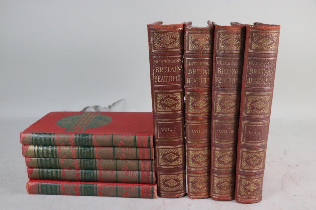 MIXED LOT OF 9 LEATHERBOUND HISTORY BOOKS 1800'S (1 of 1)
