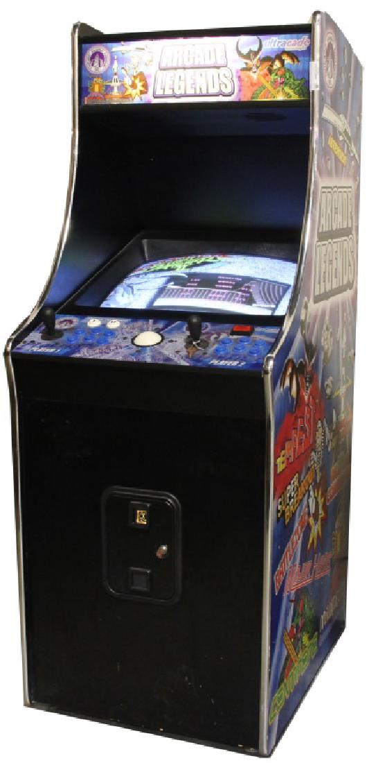 ULTRACADE "ARCADE LEGENDS" GAME CONSOLE: ULTRACADE "ARCADE LEGENDS" GAME CONSOLE. Height: 69 in. by Width: 34 in. by Depth: 26 in.