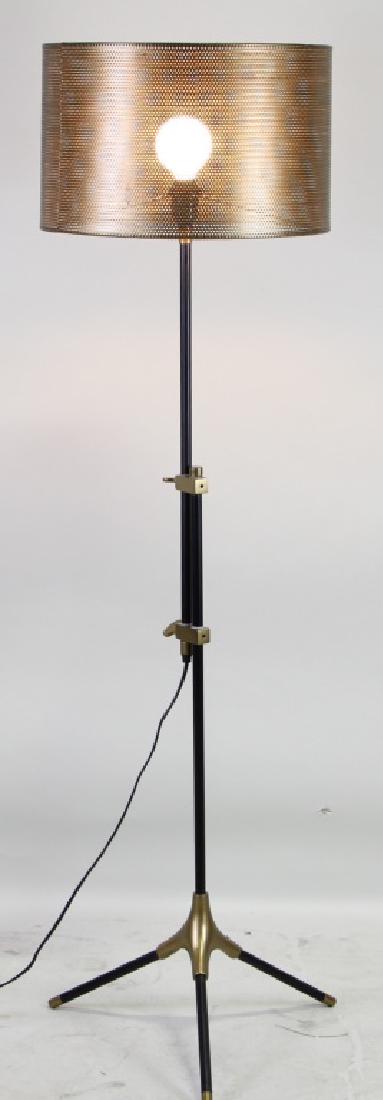 CONTEMPORARY FLOOR LAMP WITH METAL SHADE: CONTEMPORARY FLOOR LAMP WITH METAL SHADE AND ADJUSTABLE HEIGHT. Height: 57 in. by Width: 16 in. by Depth: 16 in.