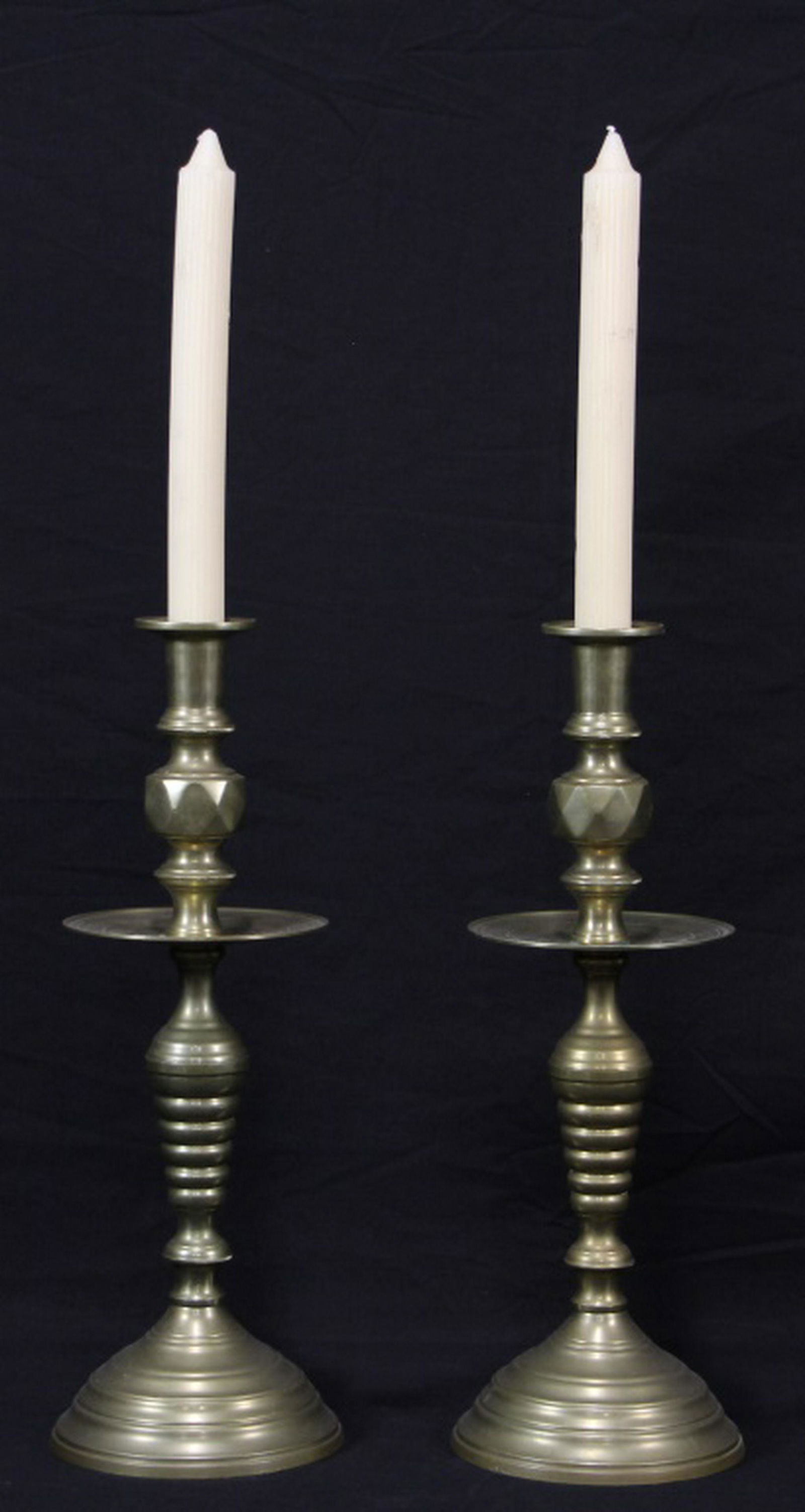 PAIR OF VINTAGE STYLE BRASS CANDLESTICKS (1 of 1)