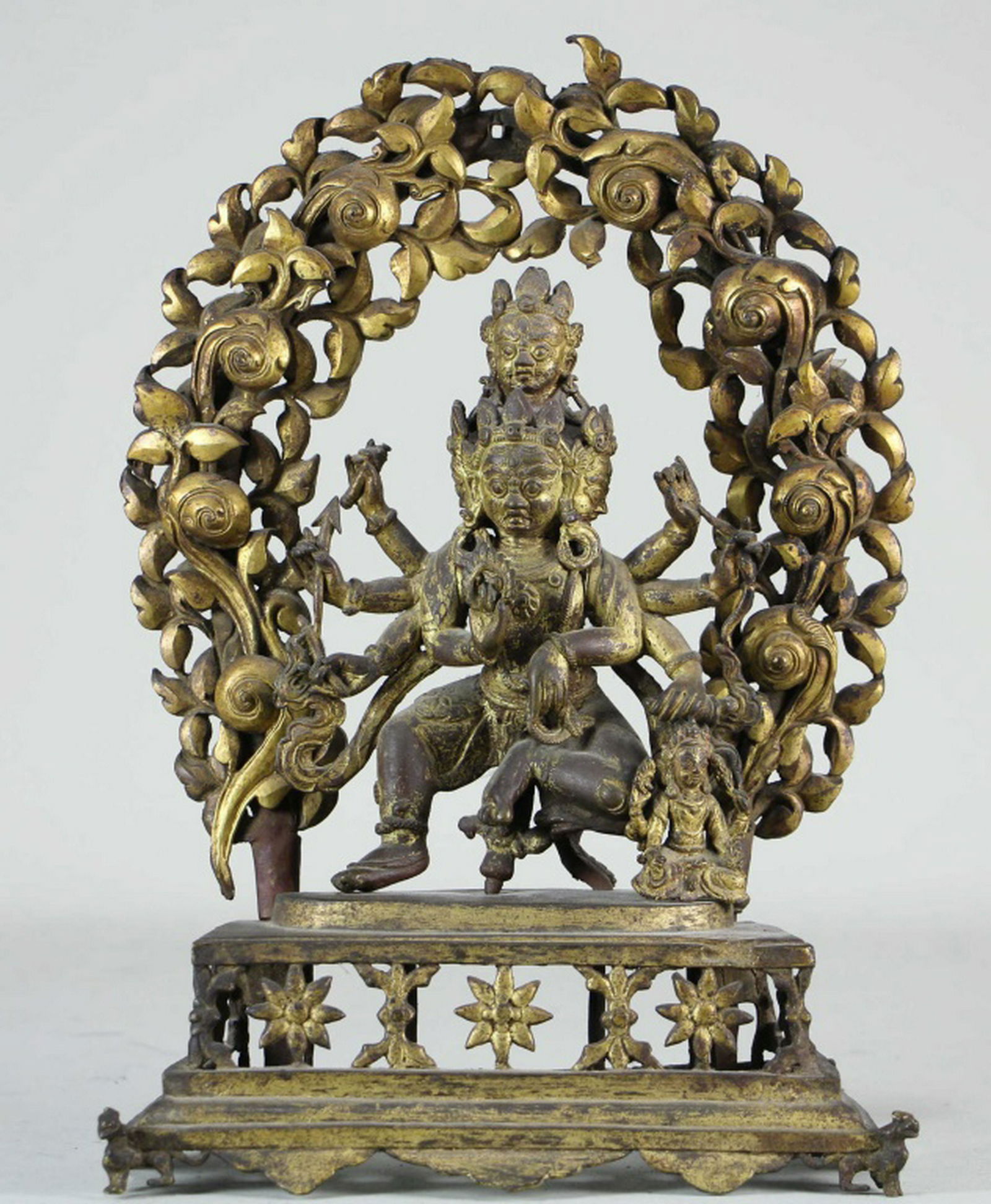 19th CENTURY GOLD WASHED BRONZE SHIVA (1 of 9)