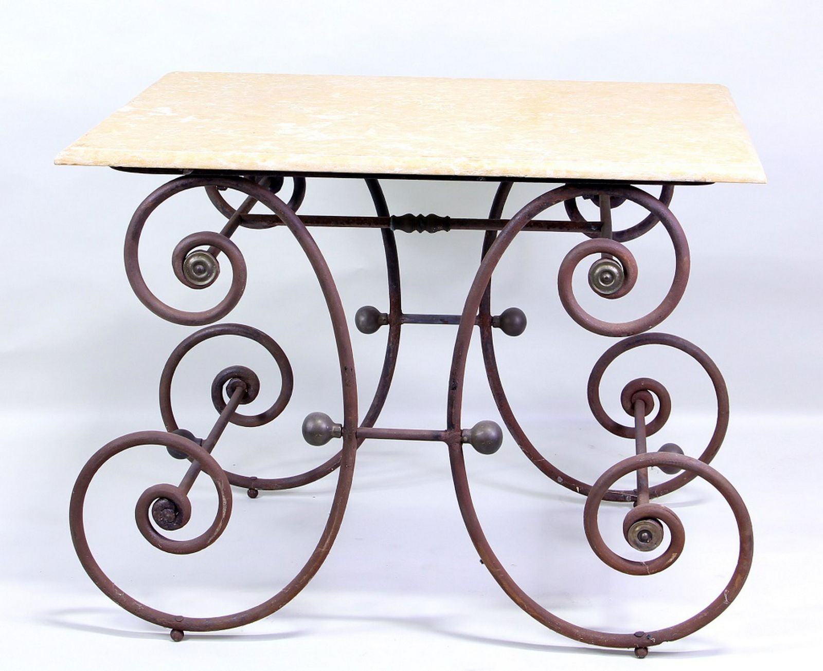 IRON BASE MARBLE TOP DESSERT TABLE (1 of 3)