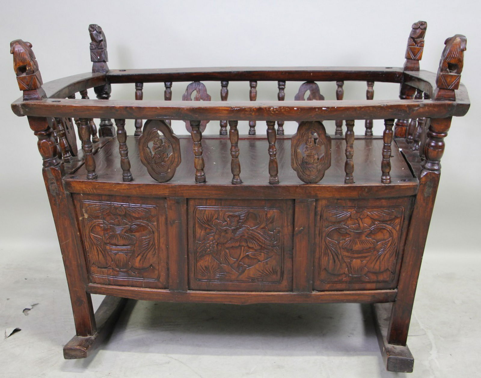 Antique Oriental Hand Carved Wooden Crib Aug 24 2019 Lewis