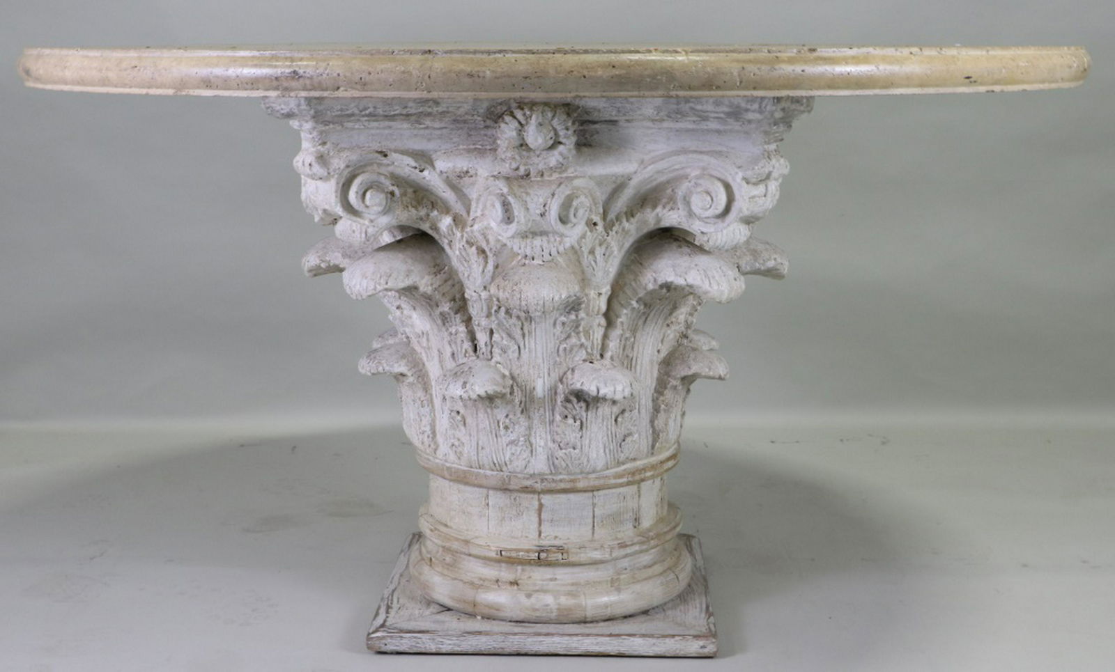 PAINTED POURED CONCRETE TOP ON CAPITOL BASE TABLE (1 of 4)