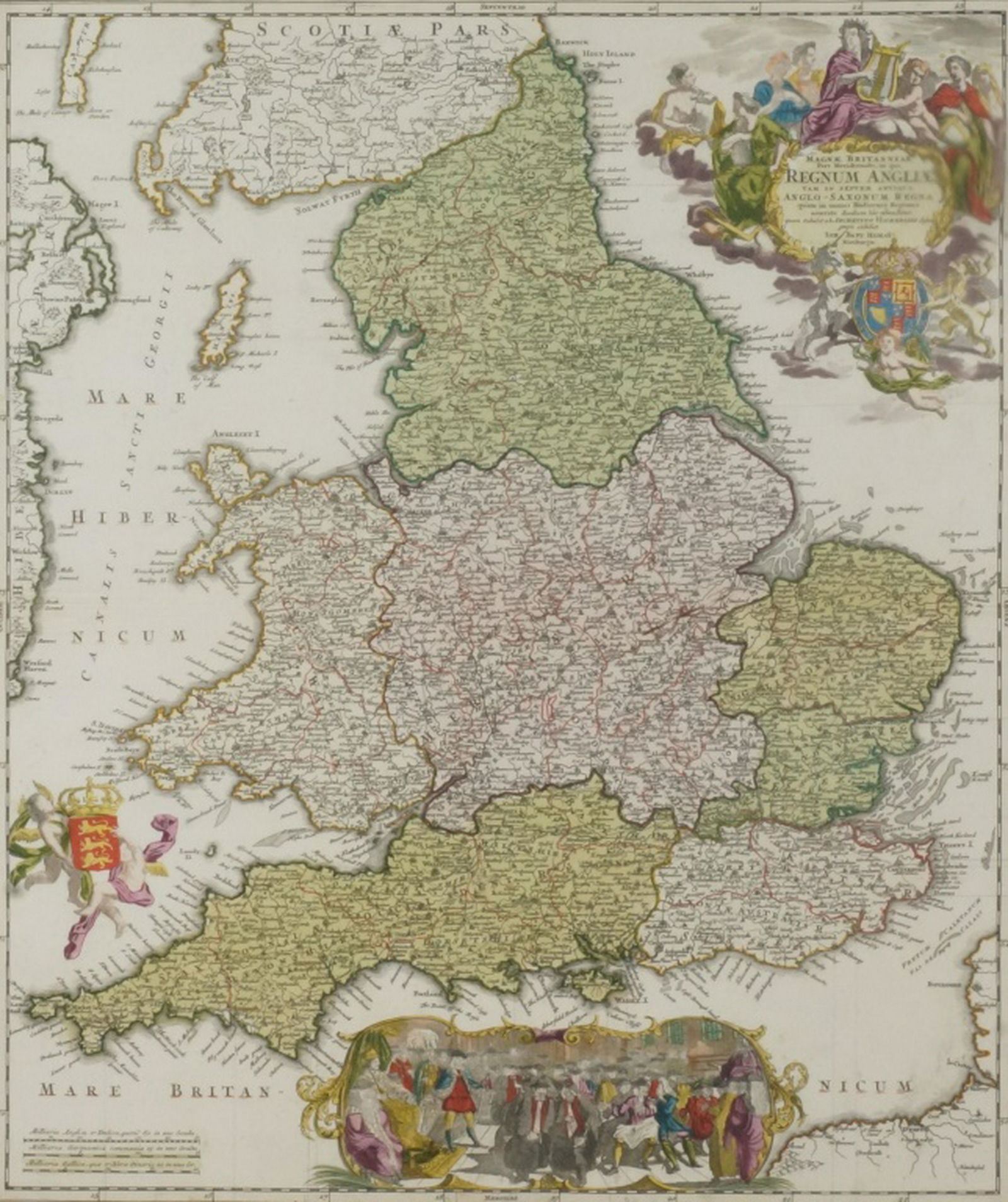 JOHANN BAPTIST HOMANN (1664-1724) MAP OF BRITAIN (1 of 2)