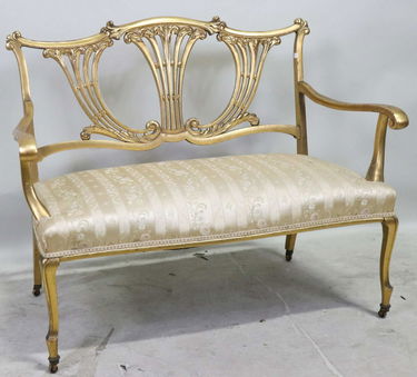 Victorian Carved Gilded Bench Armchair Aug 24 2019 Lewis