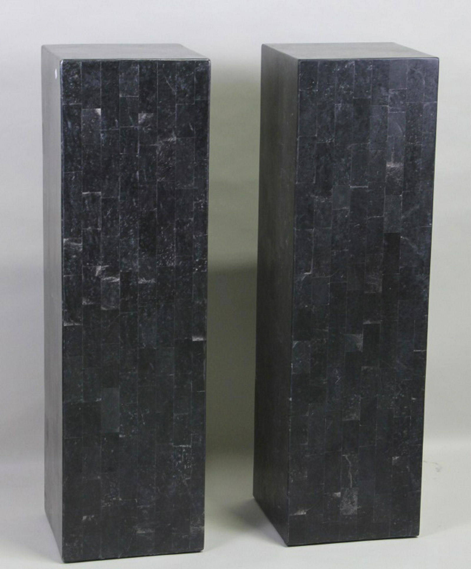 PAIR OF MARBLE TILE CLAD PEDESTALS (1 of 2)