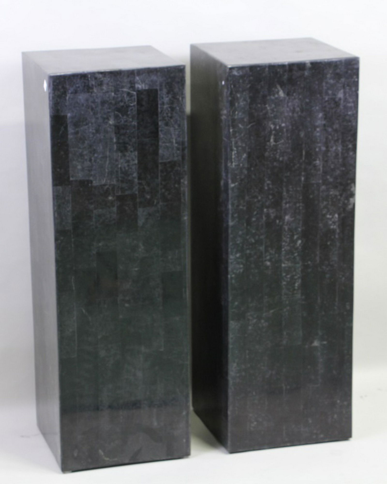 PAIR OF MARBLE TILE CLAD PEDESTALS (1 of 2)
