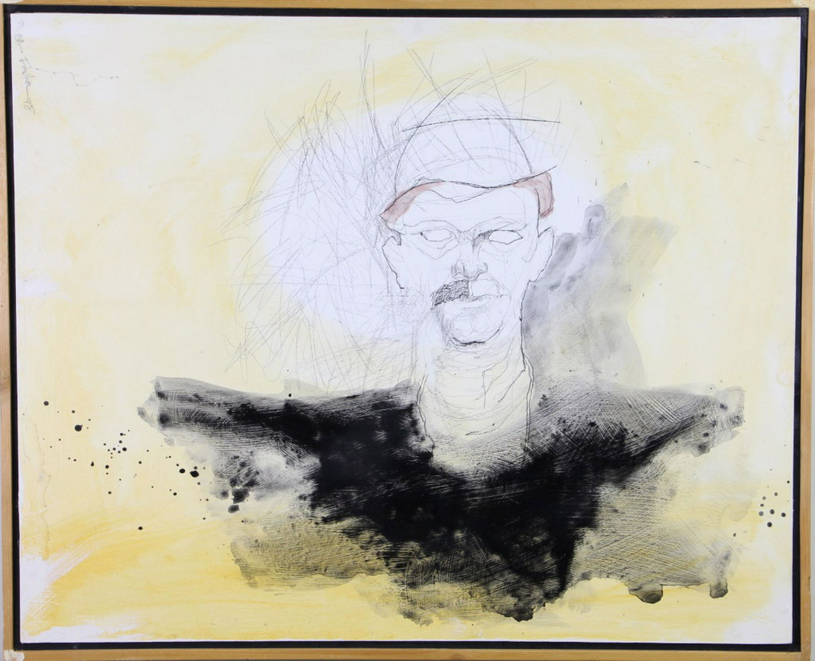 BOB FOWLER ABSTRACT PORTRAIT PAINTING ON PANEL (1 of 3)