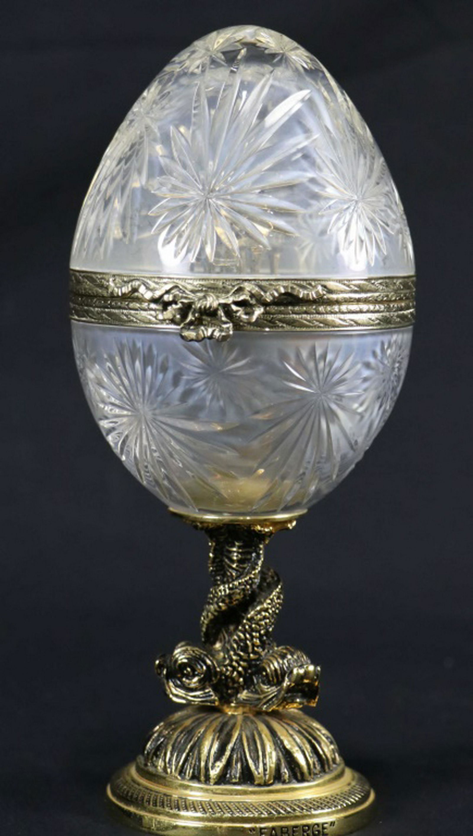 FABERGE CRYSTAL & STERLING SILVER EGG (1 of 6)