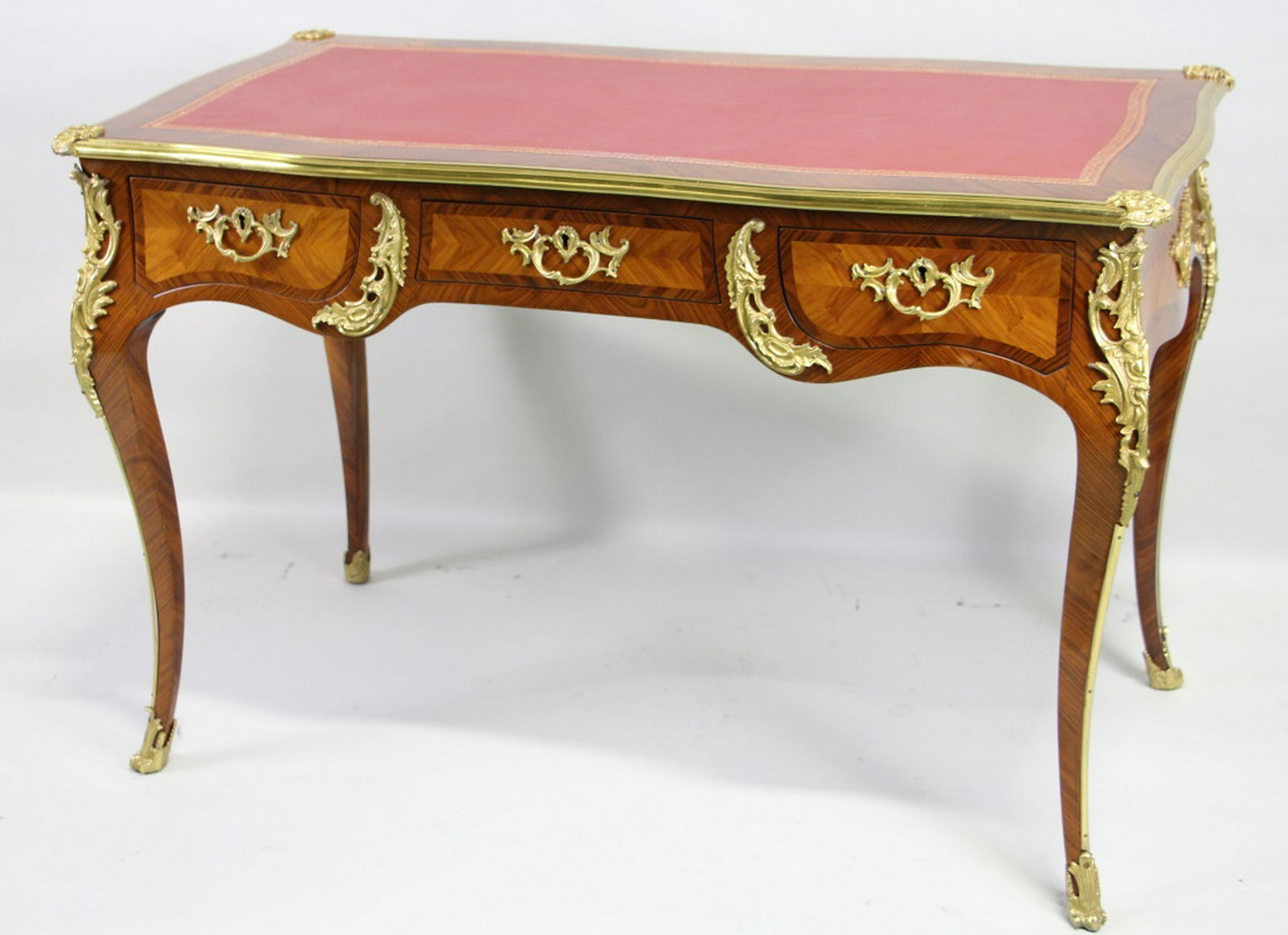 18th CENTURY STYLE FRENCH LEATHER TOP DESK (1 of 9)