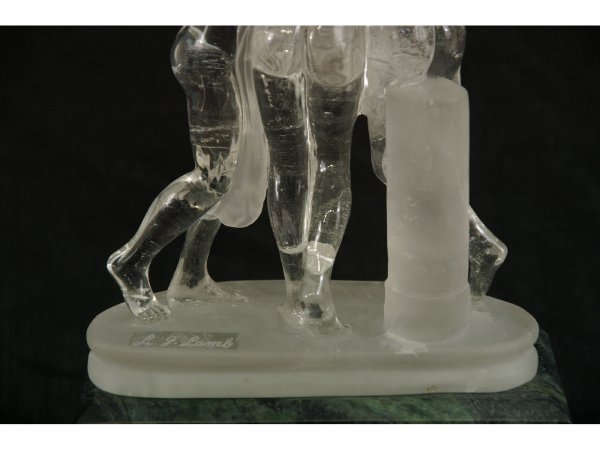 Small rock crystal statues of 3 women. - 8