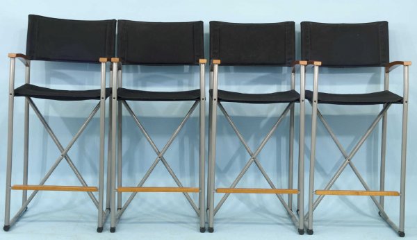 Set of four director chairs.