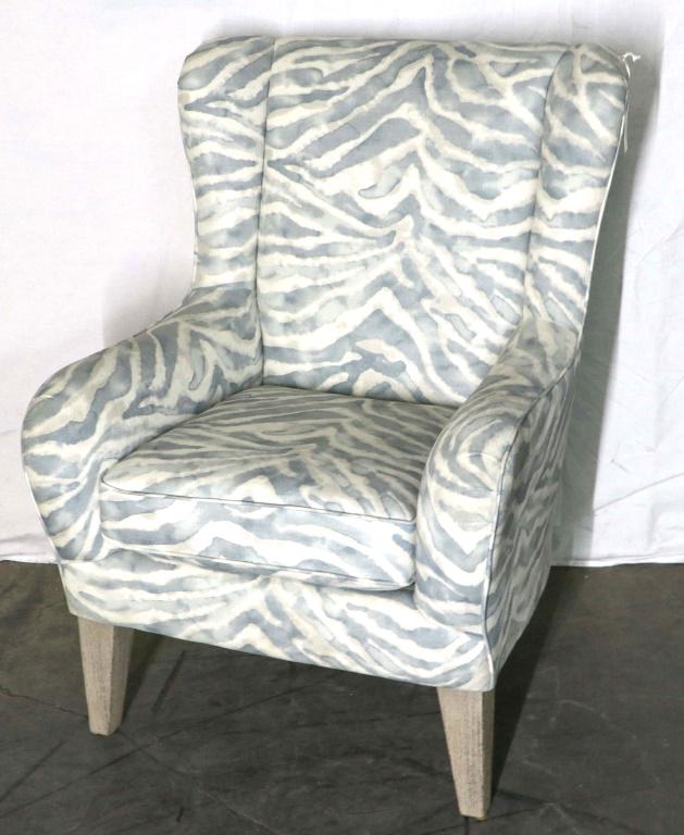 ZEBRA ACCENT WINGBACK CHAIR: ZEBRA ACCENT WINGBACK CHAIR Height: 42 in. by Width: 30 in. by Depth: 20