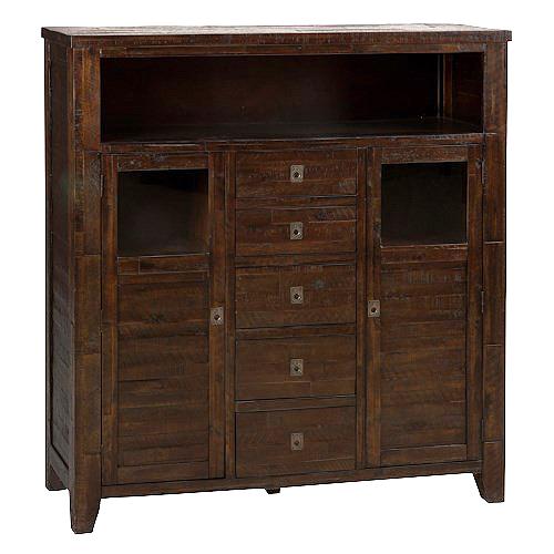 KONA GROVE DARK BROWN STORAGE CABINET: KONA GROVE DARK BROWN STORAGE CABINET Height: 58 in. by Width: 55 in. by Depth: 17