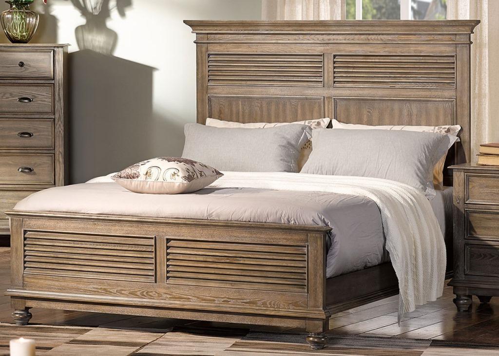 QUEEN SIZE LAKEPORT PEWTER BED FRAME SET (2PCS): QUEEN SIZE LAKEPORT PEWTER BED FRAME SET (2PCS)