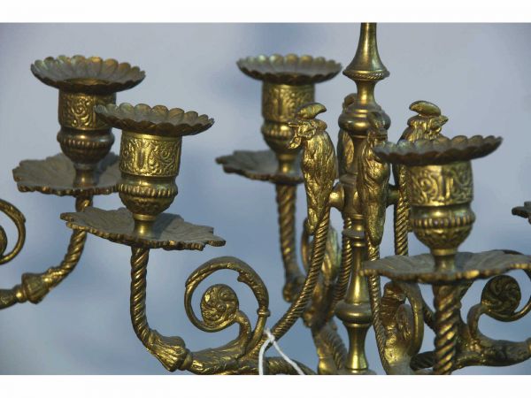 PAIR OF CANDELOBRA WITH RAMS HEADS AND HOOVES. - 3