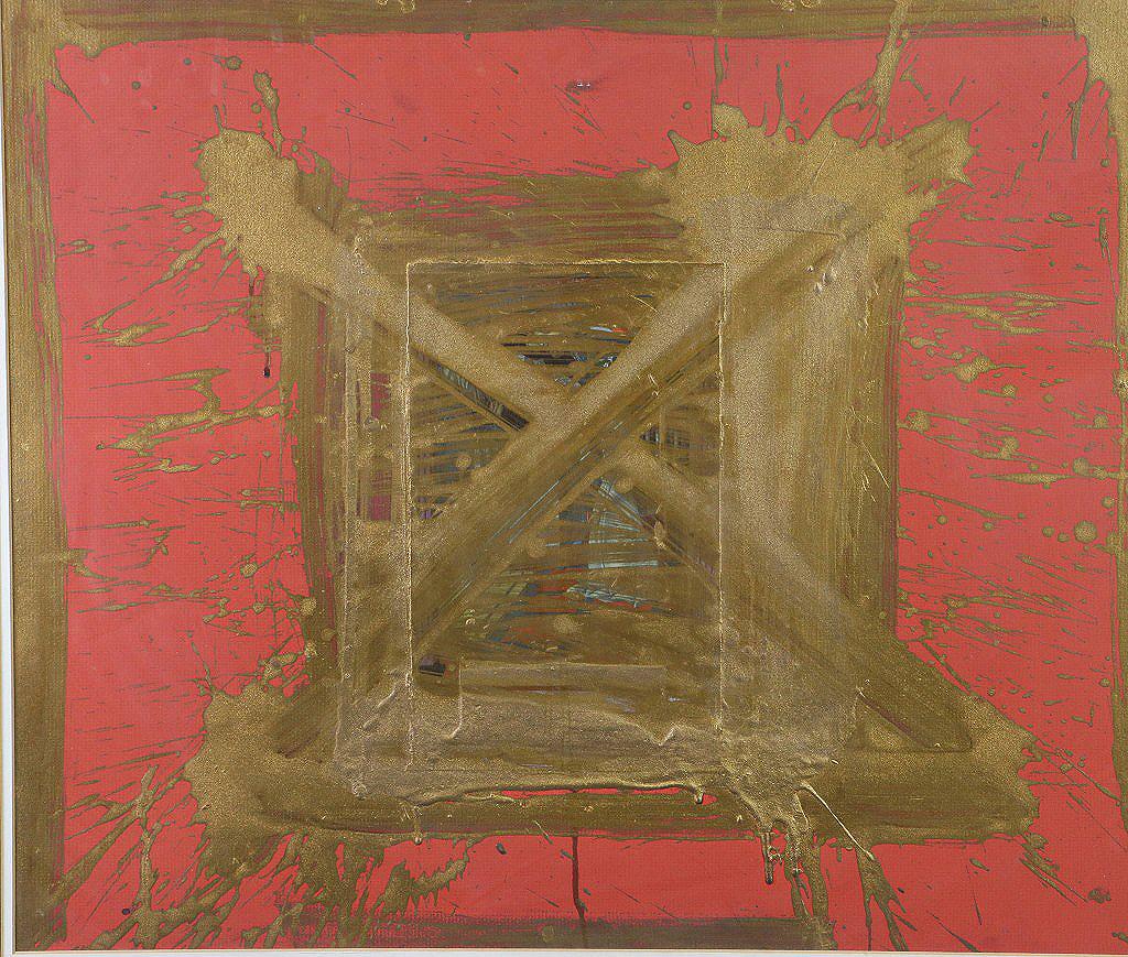 MICHAEL TRACY "UNTITLED COLLAGE" MIXED MEDIA: MICHAEL TRACY "UNTITLED COLLAGE" MIXED MEDIA PAINTING. Height: 31 & 22 in. by Width: 35 & 26 in.