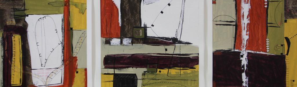 FRAMED AND MATTED ABSTRACT SERIGRAPH ON PAPER.  Height: (1 of 5)