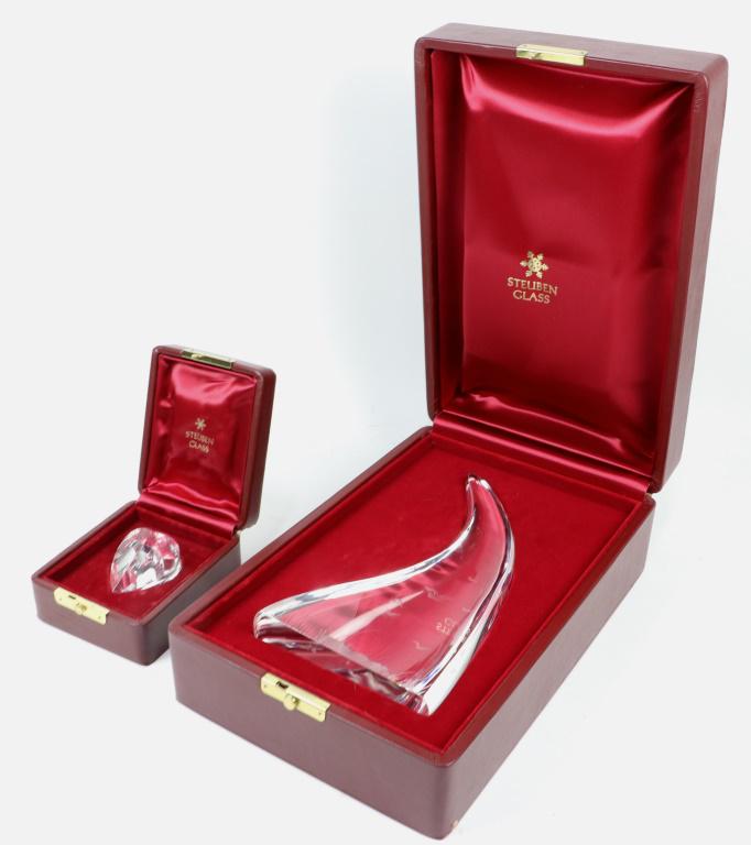 LOT OF TWO STEUBEN GLASS PAPERWEIGHTS. (1 of 4)