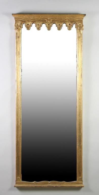 GILT FRAMED MIRROR. Height: 57 in. by Width: 24  1/2 (1 of 3)