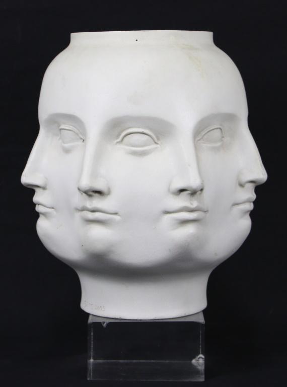 PERPETUAL FACE DORA MAAR STYLE WHITE CERAMIC URN  VASE. (1 of 5)