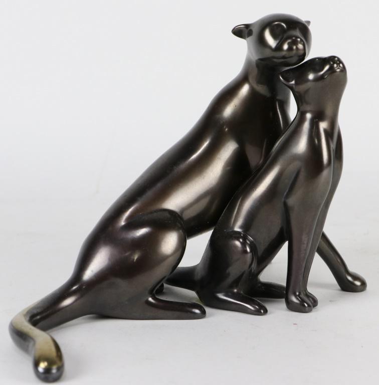 LOET VANDERVEEN CHEETAH & CUB BRONZE SIGNED AND (1 of 4)