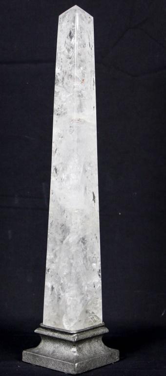 QUARTZ OBELISK. Height: 16 in. by Width: 3 in. by (1 of 2)