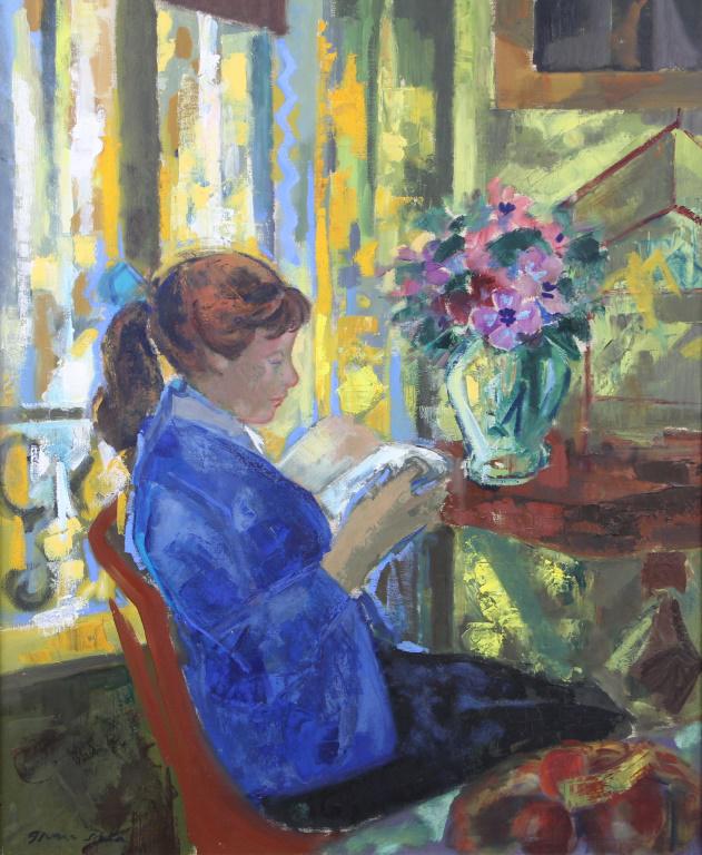 EMILIO GRAU SALA (1911-1975)  "GIRL  READING" (1 of 3)