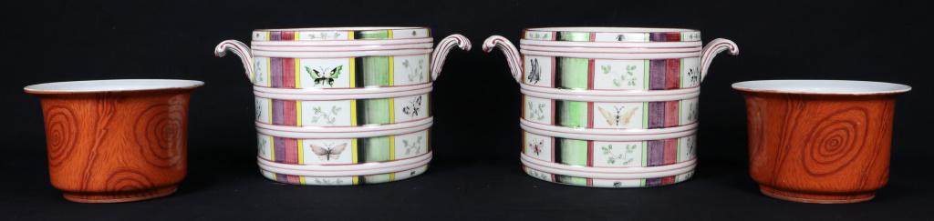 MIXED LOT OF FOUR PORCELAIN CACHEPOTS (1 of 7)