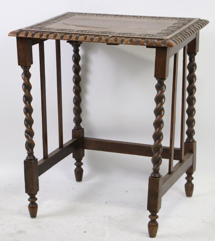 Antique Square Side Table