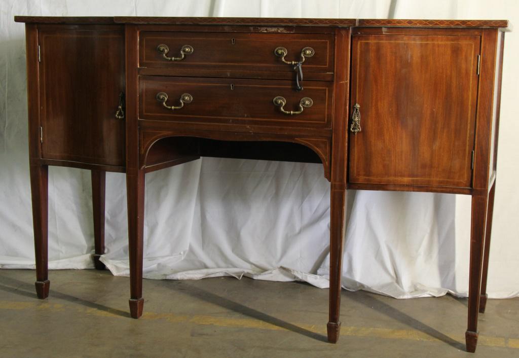 CIRCA 1900's ENGLISH HEPPLEWHITE SIDEBOARD: CIRCA 1900's ENGLISH HEPPLEWHITE SIDEBOARD. Height: 37 in. by Width: 59.5 in. by Depth: 20 1/4 in.
