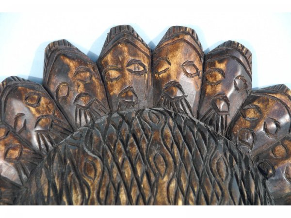 AFRICAN CARVED WOOD BUST - 3