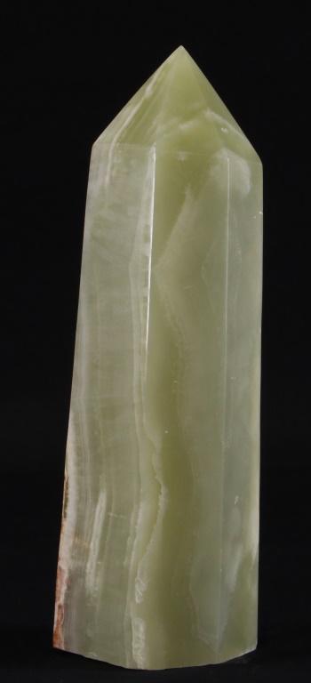 AFGHANISTAN JADE OBELISK: AFGHANISTAN JADE OBELISK. WEIGHT 6 LB. 11"h x 3"w x 3"d.