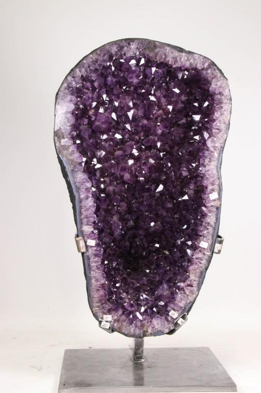 HUGE AMETHYST GEODE ON METAL STAND (1 of 6)