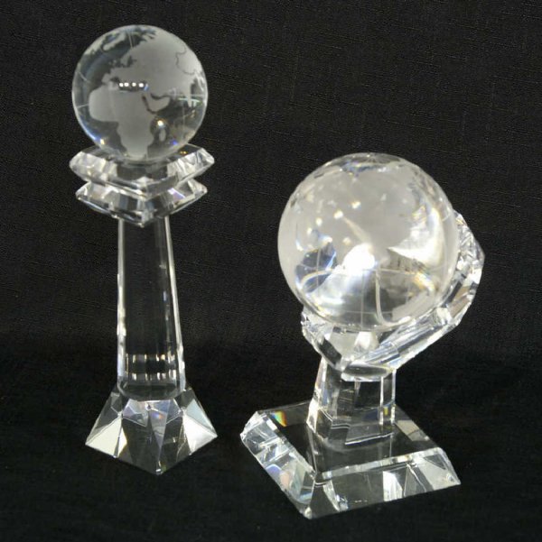 TWO GLASS GLOBES