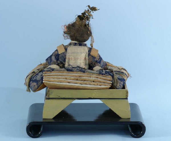 ANTIQUE JAPANESE DOLL ON PAINTED STAND - 5