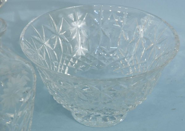 BOX LOT OF CUT GLASS PIECES - 4
