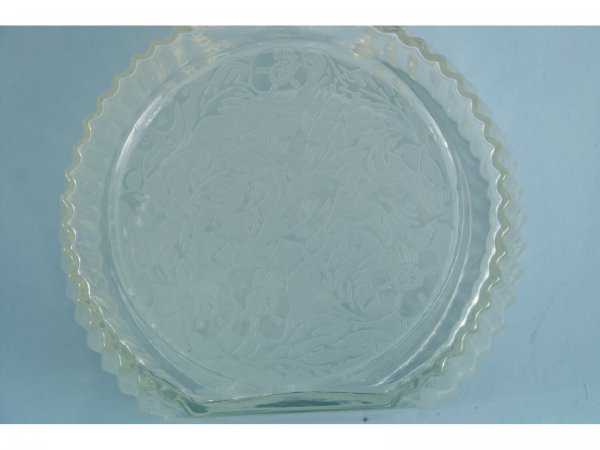 BOX LOT OF CUT GLASS PIECES - 5