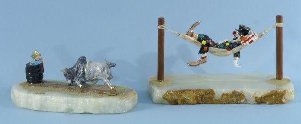 TWO RON A. LEE ART SCULPTURES OF CLOWNS