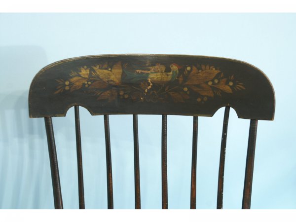 ANTIQUE HAND-PAINTED AMERICAN ROCKING CHAIR - 2