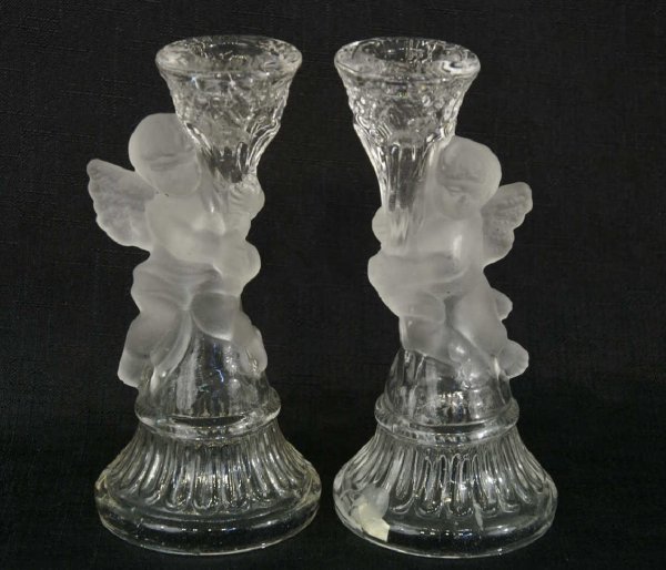BOX LOT OF FROSTED GLASS - 4