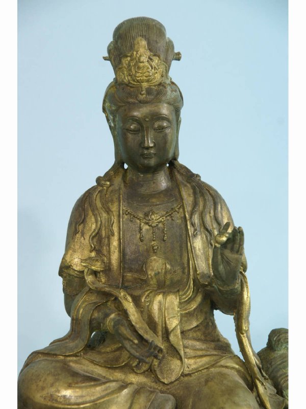 PAIR OF ORIENTAL BRONZE SEATED BUDDHAS - 2