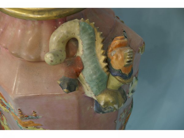 PAIR OF PAINTED CHINESE STYLE VASES - 2