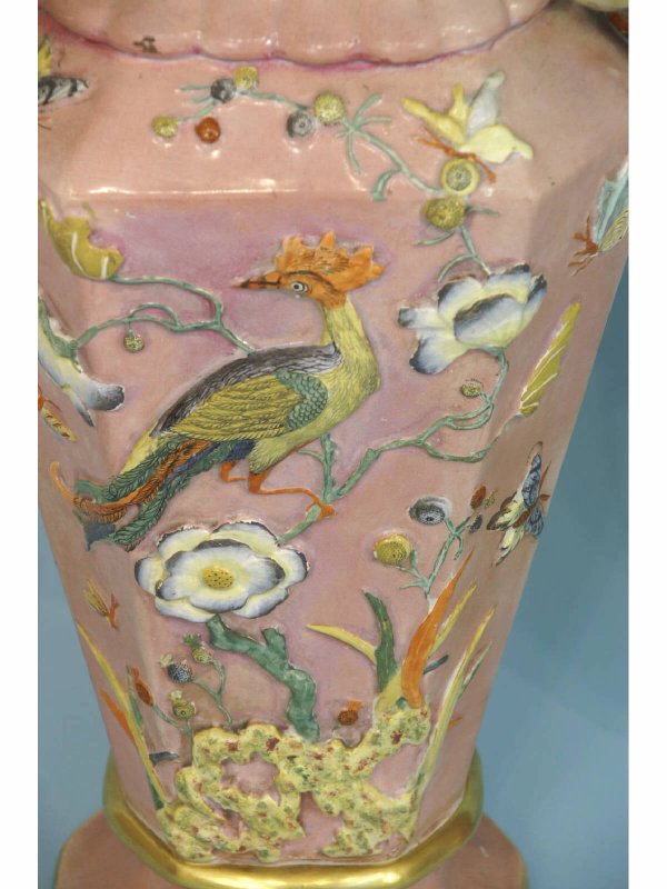 PAIR OF PAINTED CHINESE STYLE VASES - 4